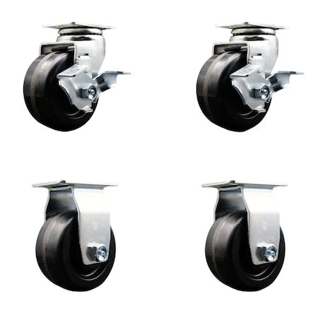 Service Caster Tool Box Caster Wheel Set 4'' Phenolic Swivel Casters, 4PK TOOL-SCC-20S420-PHR-TLB-2-R-2